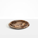Dinosaur Designs Medium Bones Bowl in Cappuccino — mid sized handmade marbled brown and cream resin shallow serving bowl with a rounded organic form...