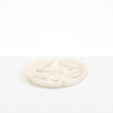 Dinosaur Designs Medium Bones Bowl in Chalk Swirl — mid sized handmade marbled off white resin shallow serving bowl with a rounded organic form