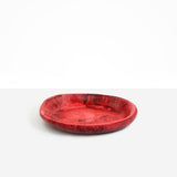 Dinosaur Designs Medium Bones Bowl in Cranberry — mid sized handmade red resin shallow serving bowl with a rounded organic form
