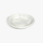 Dinosaur Designs Small Bones Bowl in Cloud — small handmade marbled grey and cream resin shallow serving bowl with a rounded organic form...