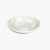 Dinosaur Designs Small Bones Bowl in Cloud — small handmade marbled grey and cream resin shallow serving bowl with a rounded organic form...