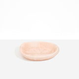 Dinosaur Designs Small Bones Bowl in Rose Swirl — small handmade marbled pink resin shallow serving bowl with a rounded organic form