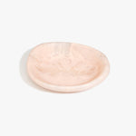 Dinosaur Designs Small Bones Bowl in Rose Swirl — small handmade marbled pink resin shallow serving bowl with a rounded organic form