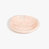 Dinosaur Designs Small Bones Bowl in Rose Swirl — small handmade marbled pink resin shallow serving bowl with a rounded organic form