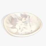 Dinosaur Designs Extra Large Bones Bowl in Chalk Swirl —  handmade marbled off-white resin shallow decorative bowl with a rounded organic form..