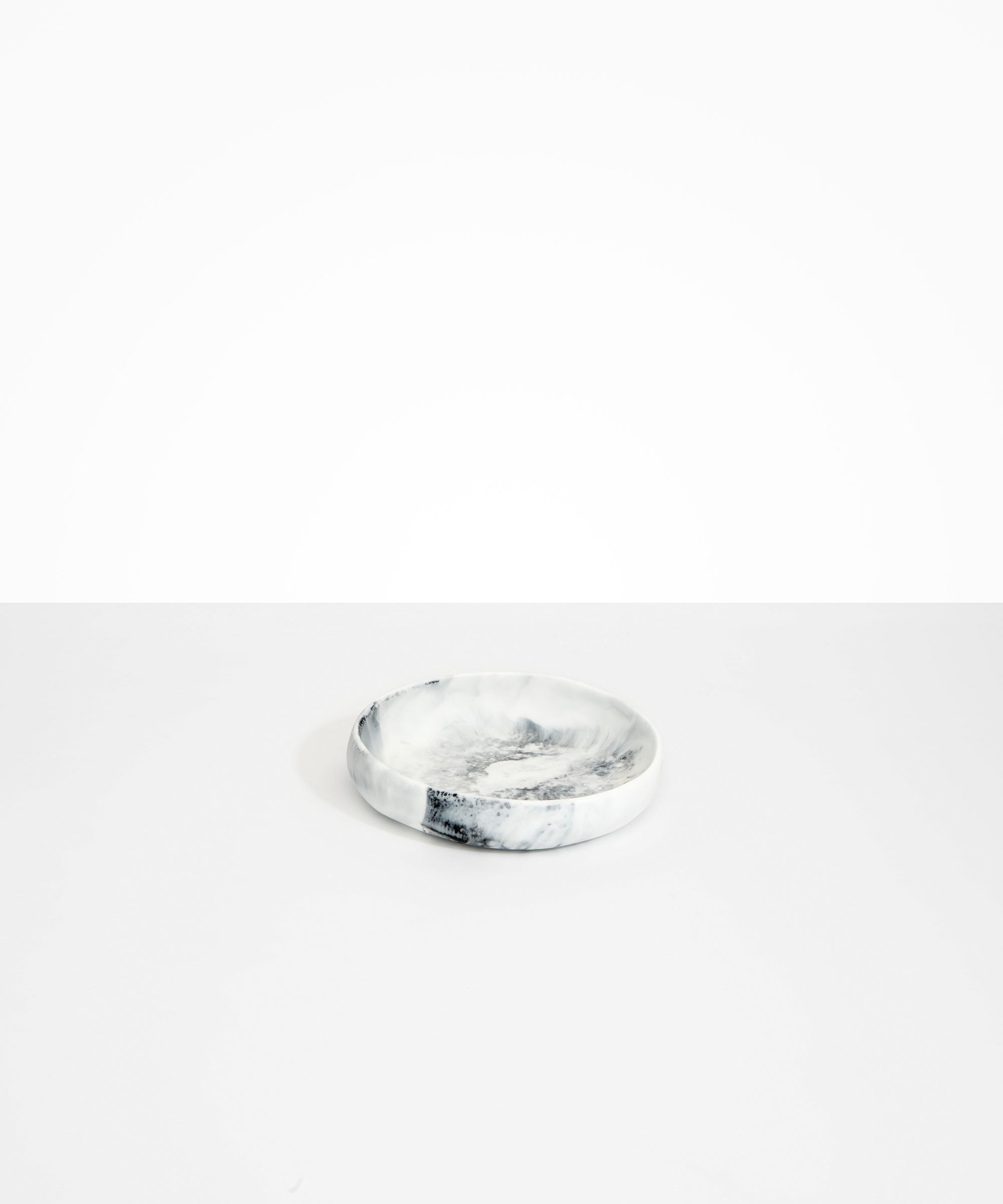 Dinosaur Designs Small Earth Bowl in White Marble Colour resin.