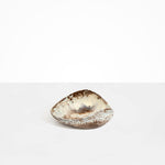 Dinosaur Designs Small Leaf Bowl in Cappuccino — handcrafted marbled brown and cream resin bowl with curved organic form