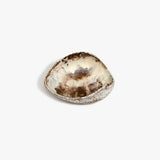 Dinosaur Designs Small Leaf Bowl in Cappuccino — handcrafted marbled brown and cream resin bowl with curved organic form