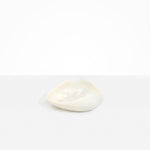 Dinosaur Designs Small Leaf Bowl in Chalk Swirl — handcrafted marbled off-white resin bowl with curved organic form
