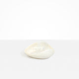 Dinosaur Designs Small Leaf Bowl in Chalk Swirl — handcrafted marbled off-white resin bowl with curved organic form
