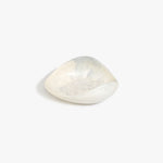 Dinosaur Designs Small Leaf Bowl in Chalk Swirl — handcrafted marbled off-white resin bowl with curved organic form