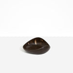 Dinosaur Designs Small Leaf Bowl in Cocoa — handcrafted marbled brown and transparent resin bowl with curved organic form