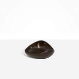 Dinosaur Designs Small Leaf Bowl in Cocoa — handcrafted marbled brown and transparent resin bowl with curved organic form