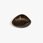 Dinosaur Designs Small Leaf Bowl in Cocoa — handcrafted marbled brown and transparent resin bowl with curved organic form