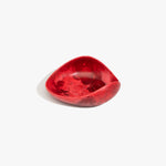 Dinosaur Designs Small Leaf Bowl in Cranberry — handcrafted marbled red resin bowl with curved organic form