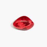 Dinosaur Designs Small Leaf Bowl in Cranberry — handcrafted marbled red resin bowl with curved organic form