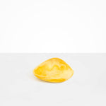 Dinosaur Designs Small Leaf Bowl in Daisy — handcrafted marbled yellow resin bowl with curved organic form
