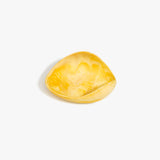 Dinosaur Designs Small Leaf Bowl in Daisy — handcrafted marbled yellow resin bowl with curved organic form