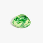 Dinosaur Designs Small Leaf Bowl in Grass — handcrafted marbled green resin bowl with curved organic form