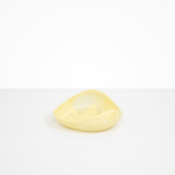 Dinosaur Designs Small Leaf Bowl in Lemon — handcrafted marbled yellow resin bowl with curved organic form