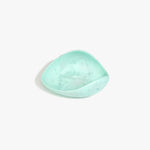 Dinosaur Designs Small Leaf Bowl in Mint — handcrafted marbled green blue resin bowl with curved organic form.