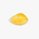 Dinosaur Designs Small Leaf Bowl in Pollen — handcrafted marbled yellow resin bowl with curved organic form
