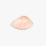 Dinosaur Designs Small Leaf Bowl in Rose Swirl — handcrafted marbled dusty pink resin bowl with curved organic form