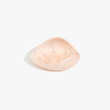 Dinosaur Designs Small Leaf Bowl in Rose Swirl — handcrafted marbled dusty pink resin bowl with curved organic form