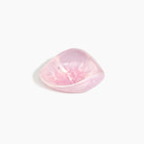 Dinosaur Designs Small Leaf Bowl in Shell Pink — handcrafted marbled pink resin bowl with curved organic form.