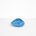 Dinosaur Designs Small Leaf Bowl in Sky — handcrafted marbled blue resin bowl with curved organic form