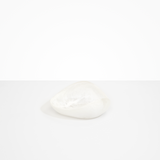 Dinosaur Designs Small Leaf Bowl in Snow Swirl — handcrafted white and transparent resin bowl with curved organic form