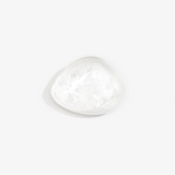 Dinosaur Designs Small Leaf Bowl in Snow Swirl — handcrafted white and transparent resin bowl with curved organic form