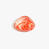 Dinosaur Designs Small Leaf Bowl in Strawberry — handcrafted marbled red and cream resin bowl with curved organic form