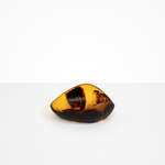 Dinosaur Designs Small Leaf Bowl in Tortoise — handcrafted marbled transparent amber and black resin bowl with curved organic form