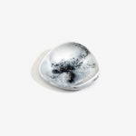 Dinosaur Designs Small Leaf Bowl in White Marble — handcrafted marbled white and black resin bowl with curved organic form