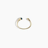Dinosaur Designs Polished Lotus Cuff in Turquoise with Brass — open brass cuff bracelet with asymmetric marbled teal blue resin and polished brass teardrop