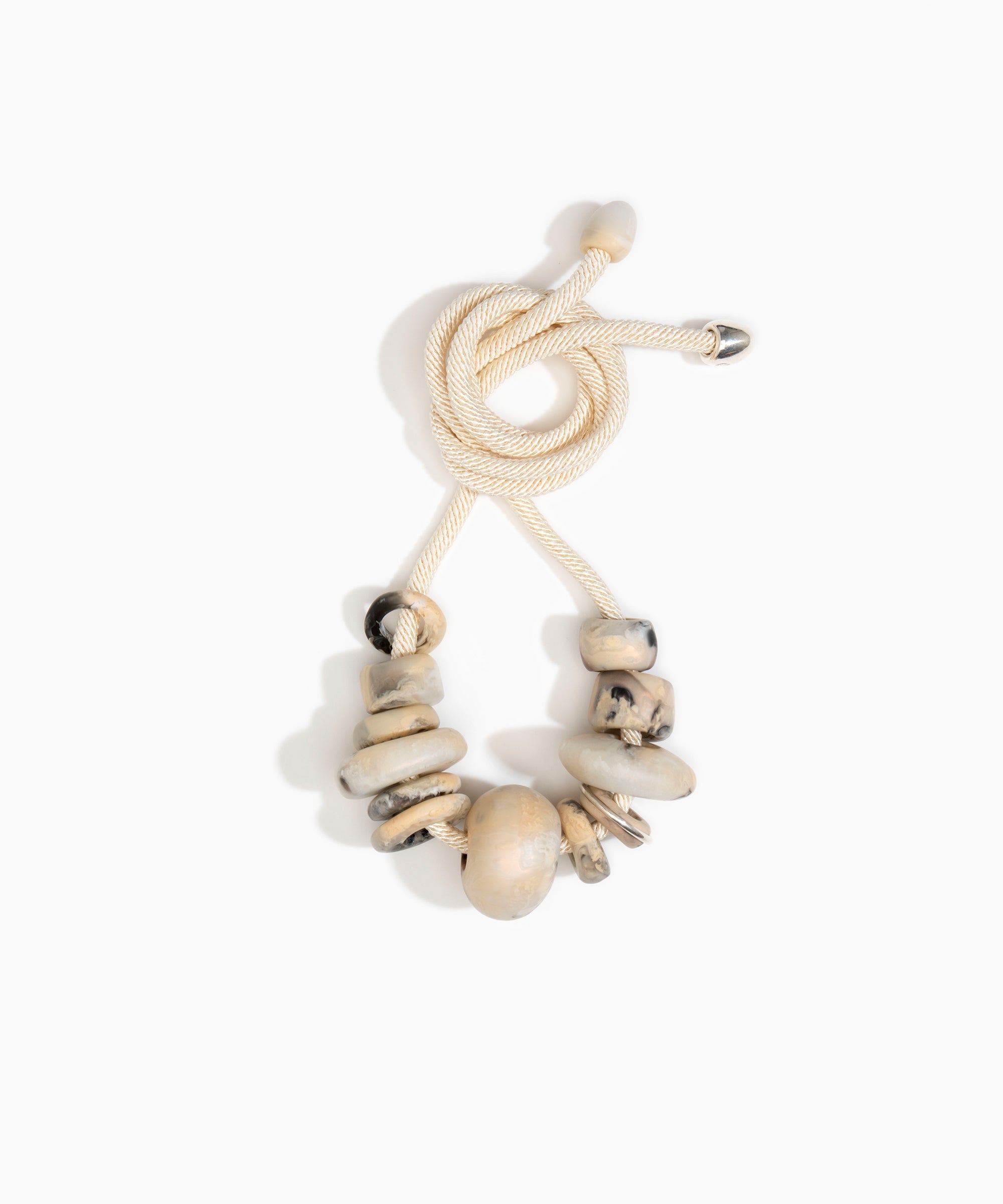 Dinosaur Designs Drift Choker Necklaces in Sandy Pearl Colour resin with Silver-Plated Brass Material