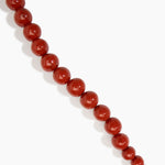 Dinosaur Designs Polished Organic Ball Choker in Lava — handcrafted marbled brick red and clear polished resin graduating bead choker necklace with brass t-bar clasp