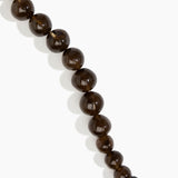 Dinosaur Designs Polished Organic Ball Necklace in Cocoa — handcrafted marbled brown and transparent polished resin graduating bead necklace with silver t-bar clasp.