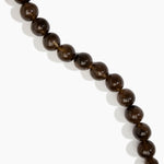 Dinosaur Designs Polished Organic Ball Choker in Cocoa — handcrafted marbled brown and transparent polished resin graduating bead choker necklace with silver t-bar clasp.