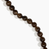 Dinosaur Designs Polished Organic Ball Choker in Cocoa — handcrafted marbled brown and transparent polished resin graduating bead choker necklace with silver t-bar clasp.
