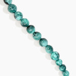 Dinosaur Designs Polished Organic Ball Choker in Lichen — handcrafted marbled teal green and black polished resin graduating bead choker necklace with silver t-bar clasp.