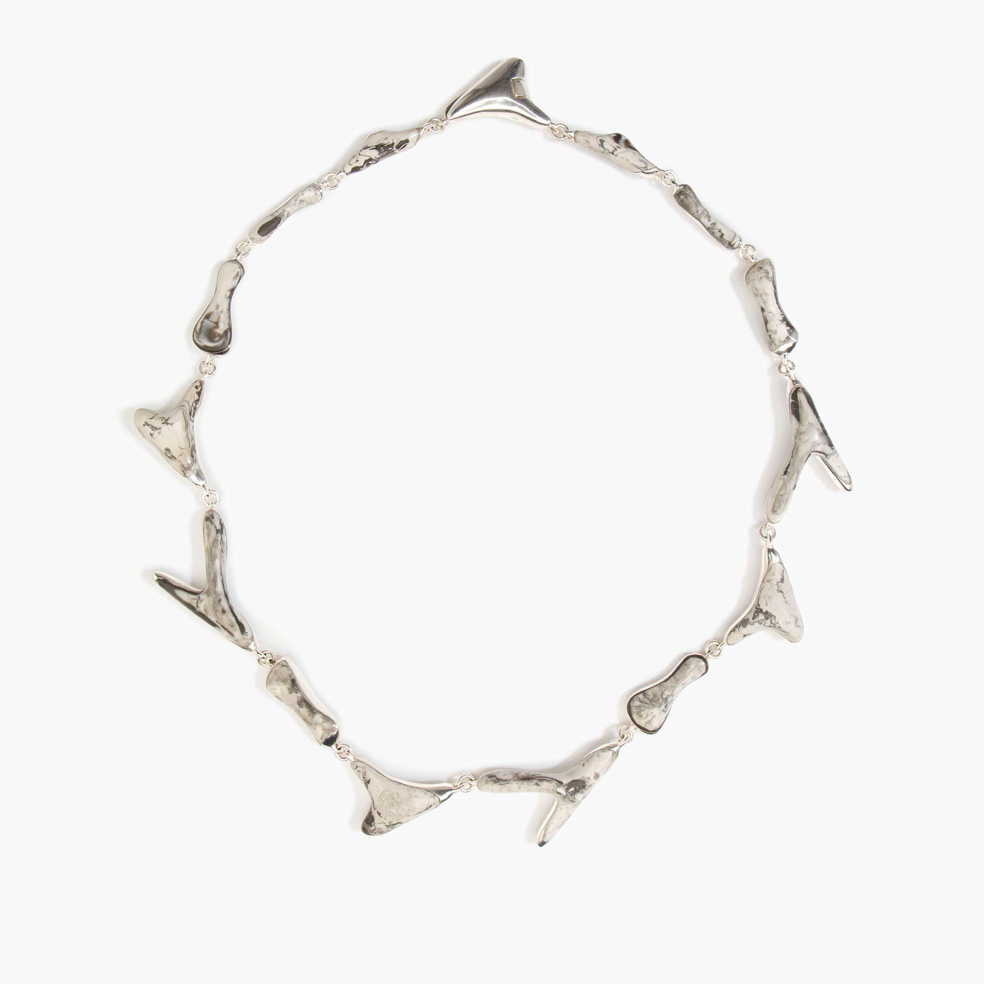 Dinosaur Designs Bones Choker in Granite Colour resin with Silver-Plated Brass Material.