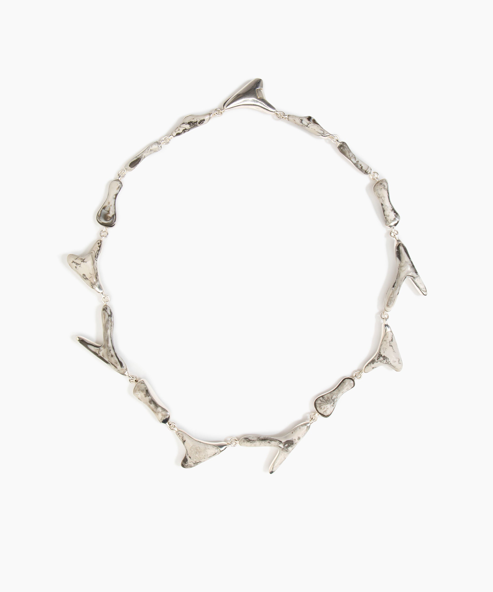 Dinosaur Designs Bones Choker in Granite Colour resin with Silver-Plated Brass Material.