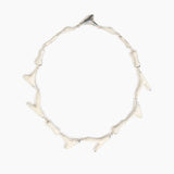 Dinosaur Designs Bones Choker in Chalk Swirl Colour resin with Silver-Plated Brass Material.