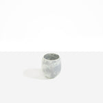 Dinosaur Designs Large Rock Cup in Cloud — handcrafted marbled grey and cream resin cup with rounded bulbous form and open organic rim..