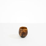 Dinosaur Designs Large Rock Cup in Dark Horn — handcrafted marbled brown, black and pearlescent gold resin cup with rounded bulbous form and open organic rim..