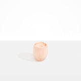 Dinosaur Designs Large Rock Cup in Rose Swirl — handcrafted marbled pink and transparent resin cup with rounded bulbous form and open organic rim..
