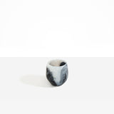 Dinosaur Designs Large Rock Cup in Slate — handcrafted marbled black and silver resin cup with rounded bulbous form and open organic rim