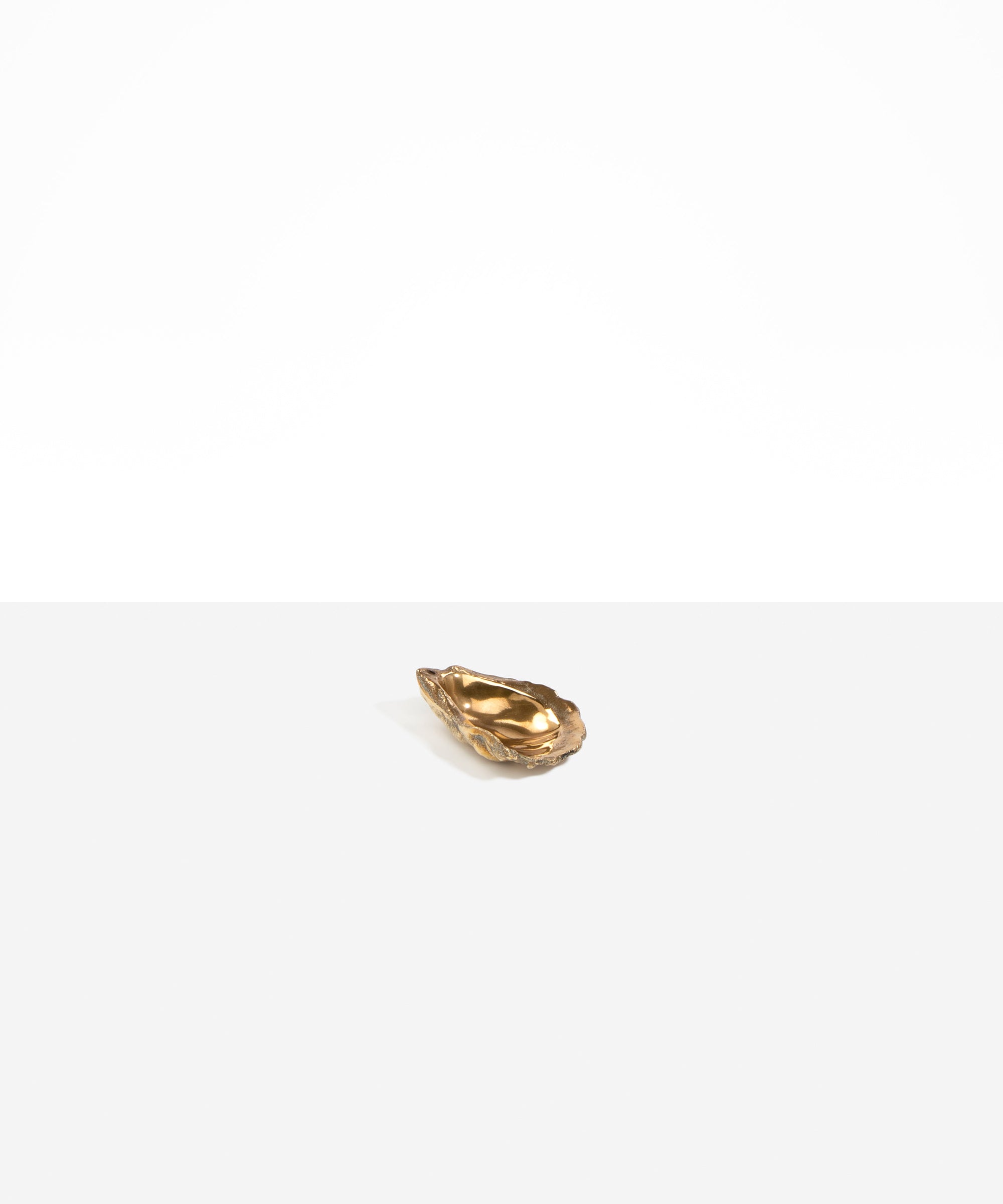 Corey Ashford Oyster Incense Holder in Brass — polished brass cast metal oyster shell incense holder for single stick